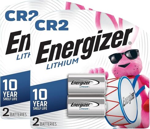 بطاريات ليثيوم إنرجايزر CR2 (عبوتان)، بطارية صور 3 فولت، بطارية CR2 3 فولت | يستبدل نماذج بطارية الليثيوم DLCR2 وcr15h270 3 فولت؛ مناسب للكاميرات الرقمية SLR والآلات الحاسبة وأجهزة الكمبيوتر اللوحية in Kuwait