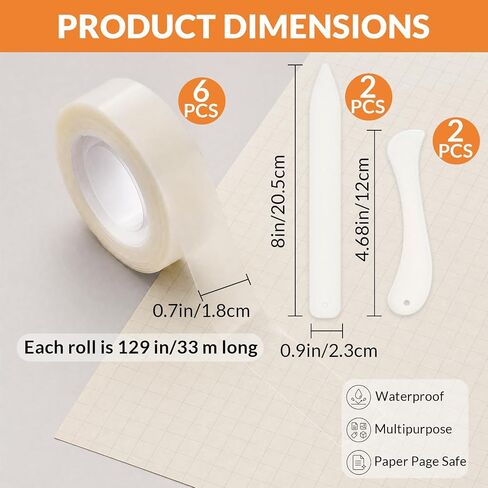 6 Rolls Archival Book Repair Tape for Hinge and Cover Repair, 0.7in X 108ft in Saudi Arabia