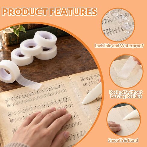 6 Rolls Archival Book Repair Tape for Hinge and Cover Repair, 0.7in X 108ft in Saudi Arabia