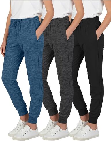 مجموعة Real Essentials 3 Pack: بنطال رياضي كاجوال ناعم للأداء الرياضي للفتيات (الأعمار من 7 إلى 16 عامًا) in Kuwait