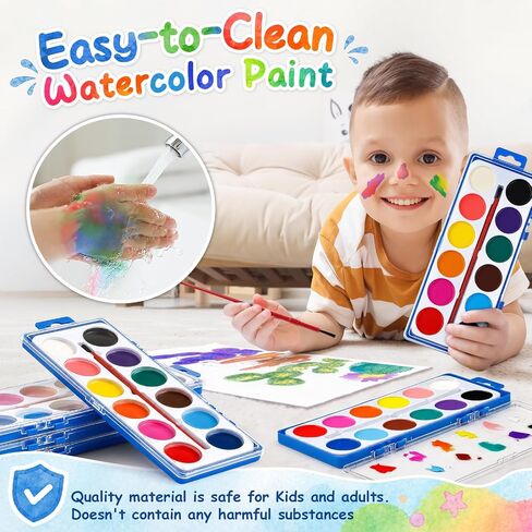 36 Pack Watercolor Paint Set, 12 Colors Water Paint Bulk for Kids in Kuwait