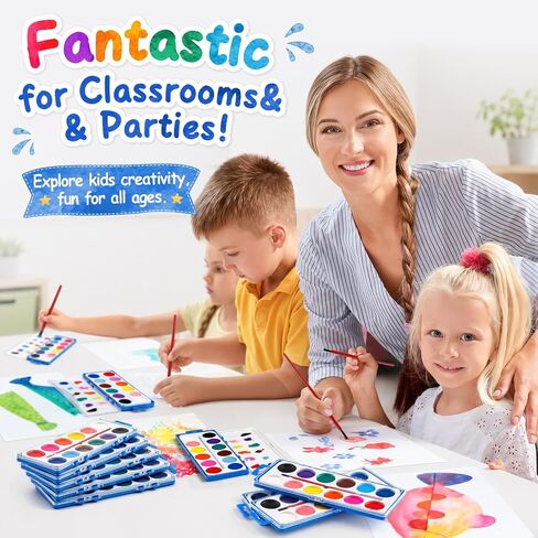 36 Pack Watercolor Paint Set, 12 Colors Water Paint Bulk for Kids in Kuwait