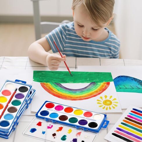 36 Pack Watercolor Paint Set, 12 Colors Water Paint Bulk for Kids in Kuwait