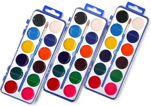FUMILE 3 Pack Watercolor Paint Set, Washable Non-Toxic Water Colors for Kid in Saudi Arabia