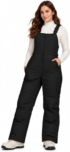 Bass Creek Outfitters Women’s Ski Pants - Insulated Waterproof Snow Bib Overalls (Size: S-3X) in Kuwait