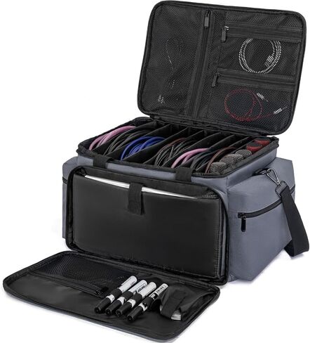AKOZLIN Cable File Bag with Detachable Dividers, DJ Gig Bag Cord Organizer Case for Laptop,DJ Gear, Sound Instrument and Music Equipment Accessories in Kuwait