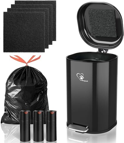 Dog Poop Trash Can for Outdoor with 4Pcs Activated Carbon Filter Replacement with Pet Waste Trash Can in Saudi Arabia