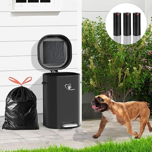 Dog Poop Trash Can for Outdoor with 4Pcs Activated Carbon Filter Replacement with Pet Waste Trash Can in Saudi Arabia
