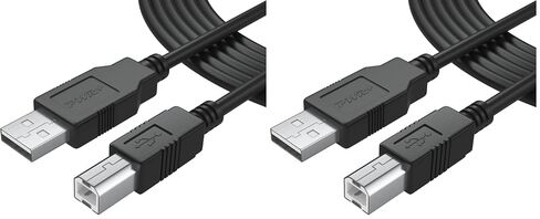 كابل USB-2.0 طويل بطول 6 أقدام من النوع A إلى النوع B سلك عالي السرعة لواجهة الصوت، لوحة مفاتيح متوسطة، ميكروفون USB، خلاط، مكبر صوت، شاشة، أداة، نظام إضاءة ستروب كمبيوتر محمول Mac PC من النوع A إلى النوع B in Kuwait
