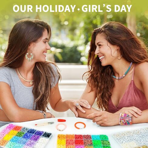 Friendship Bracelet Kit, 14,000pcs 48 Colors Clay Beads for Jewelry Making in Kuwait