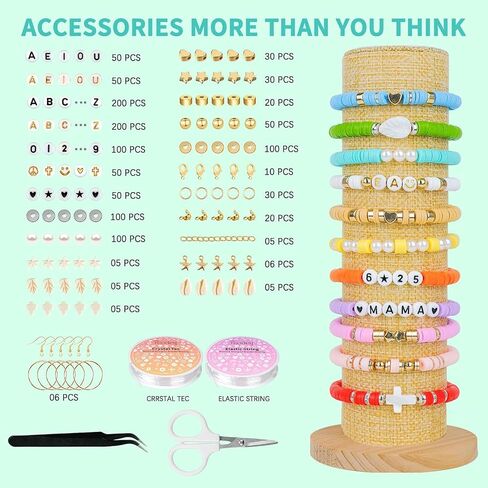 Friendship Bracelet Kit, 14,000pcs 48 Colors Clay Beads for Jewelry Making in Kuwait
