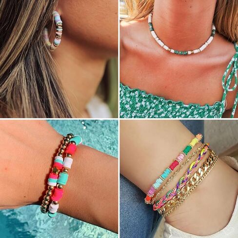 Friendship Bracelet Kit, 14,000pcs 48 Colors Clay Beads for Jewelry Making in Kuwait