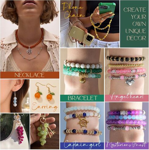 1425Pcs Glass Beads for Jewelry Making, 36 Colors Bracelet Making kit in Kuwait