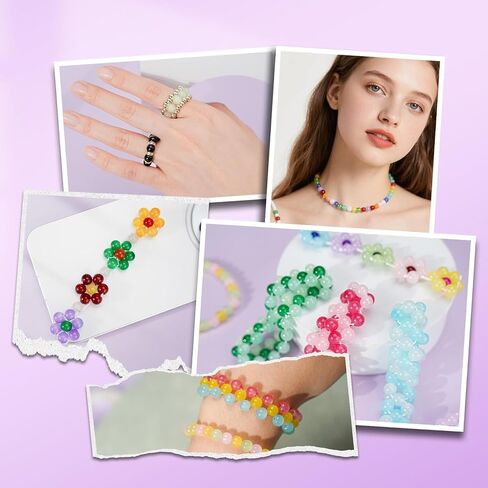 1425Pcs Glass Beads for Jewelry Making, 36 Colors Bracelet Making kit in Kuwait