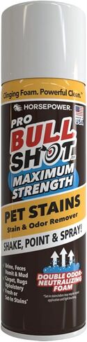 Bull Shot Pet Pro Max Stains Remover, AS SEEN ON TV, Urine & Odor Emulsifier, Enzyme-Powered Professional Strength Foam: Urine, Feces, Vomit, Odors, Dirt On Carpet, Area Rugs, Upholstery, Old Stains in Kuwait