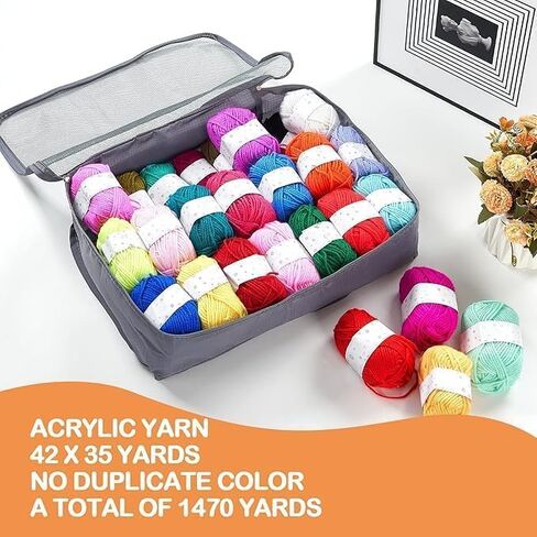 BESGEER 42 Rolls x 25G Acrylic Tufting Yarn Kit for Rug Making in Kuwait