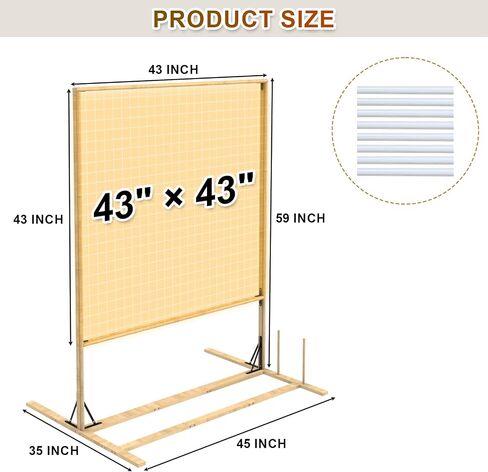 Kerty Extra Large Tufting Frame, 59" × 43" Wooden Tufting Frame for Rug Making, A Safer Tufting Cloth Stand Using Plastic U-Shaped Channels Instead of Nails in Kuwait