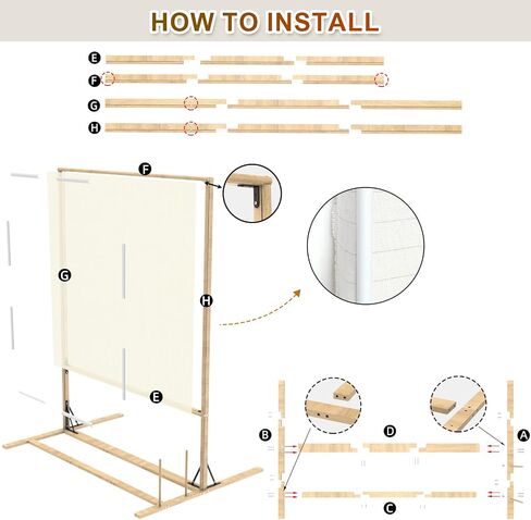 Kerty Extra Large Tufting Frame, 59" × 43" Wooden Tufting Frame for Rug Making, A Safer Tufting Cloth Stand Using Plastic U-Shaped Channels Instead of Nails in Kuwait