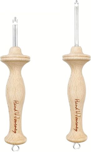 Hand U Journey 10# Regular Size Beech Wood Handle Punch Needle Rug Hooking Tool with Open-Side Design in Kuwait