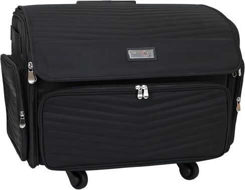 Everything Mary XL Rolling Sewing Machine Case – Black Craft Bag with 4 Wheels – Portable Organizer in Saudi Arabia