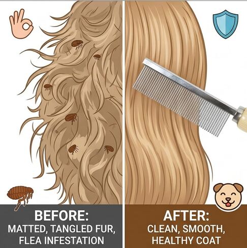 Pet Grooming Comb for Long Haired Cats and Dogs with Wooden Handle in Saudi Arabia