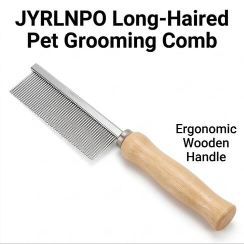 Pet Grooming Comb for Long Haired Cats and Dogs with Wooden Handle in Saudi Arabia