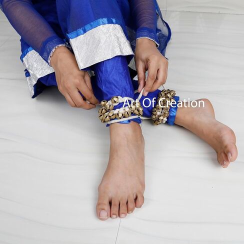Art Of Creation New Kathak Ghungroo Bells Pair 25+25 In Cotton Cord Anklte Classical Dancers Bharatnatayam Indian Traditional Ghungru 50 Big Bells From India in Saudi Arabia