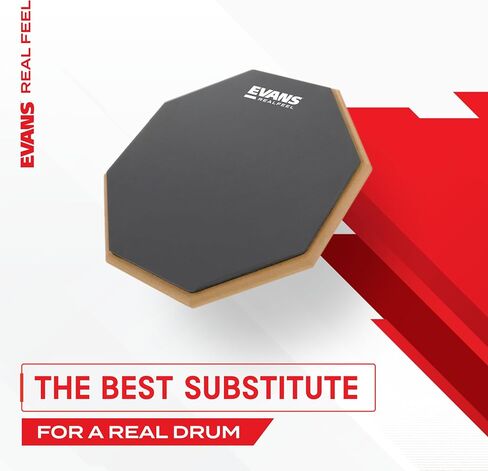 Evans RealFeel - Drum Practice Pad - Drum Pad - Drummer Practice Pad - Gum Rubber & Neoprene, 2 Sided, 12 Inch in Kuwait