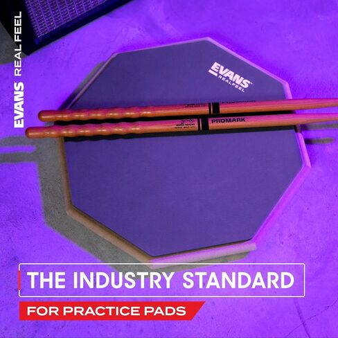 Evans RealFeel - Drum Practice Pad - Drum Pad - Drummer Practice Pad - Gum Rubber & Neoprene, 2 Sided, 12 Inch in Kuwait