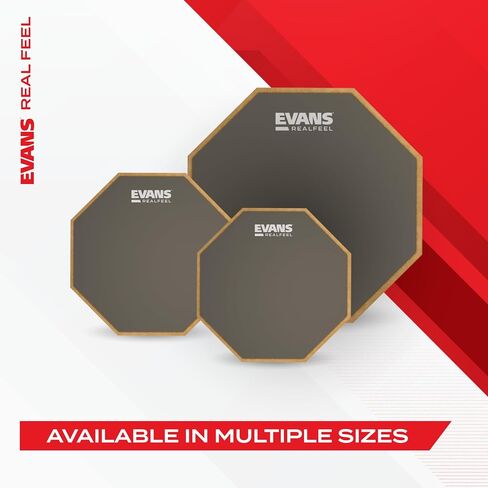 Evans RealFeel - Drum Practice Pad - Drum Pad - Drummer Practice Pad - Gum Rubber & Neoprene, 2 Sided, 12 Inch in Kuwait