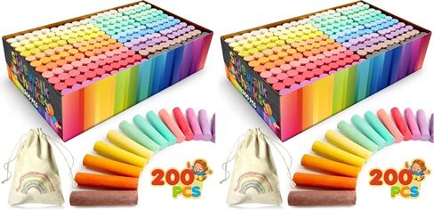 Sidewalk Chalks Set: 200Pcs in 20 Color Jumbo Washable Chalk for Kids in Saudi Arabia