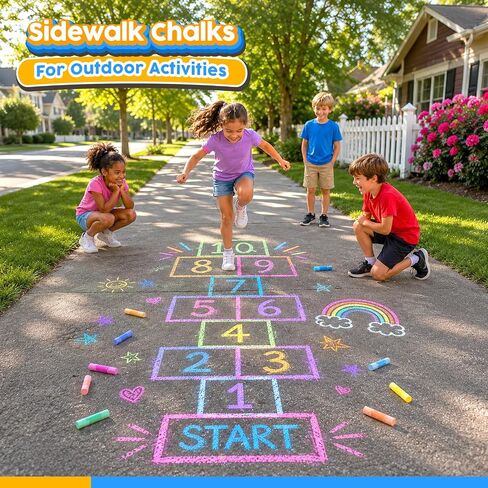 200PCS Sidewalk Chalks for Kids, 6 Styles in 15 Colors Jumbo Chalk Bulk in Saudi Arabia
