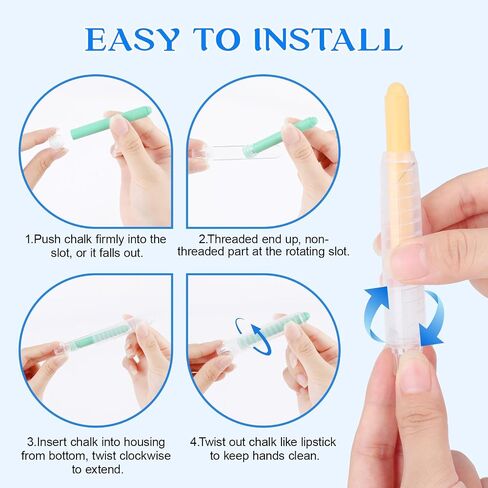 Dustless Chalk for Kids, 24 Colors Washable Sidewalk Chalk with Holder in Saudi Arabia