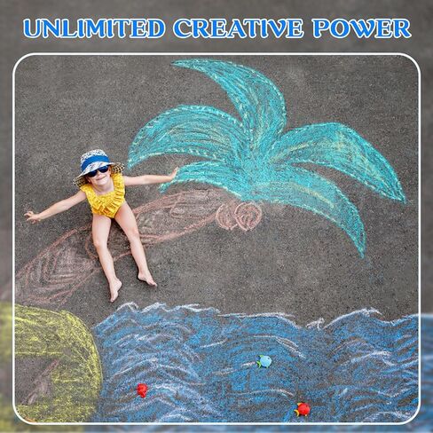 Dustless Chalk for Kids, 24 Colors Washable Sidewalk Chalk with Holder in Saudi Arabia