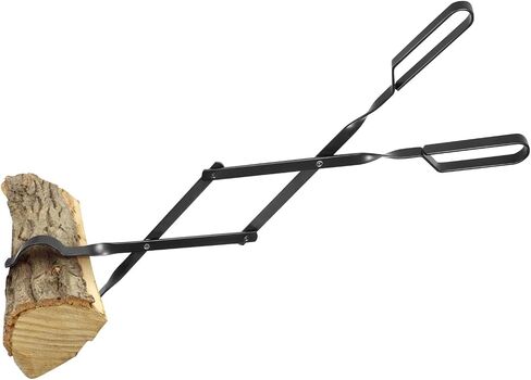 Heavy Duty 32" Long Fireplace Fire Pit Campfire Poker Stick and 26" Fireplace Tongs Tool Sets, Log Grabber, Rust Resistant Black Finish Camping Fireplace Tools for Indoor/Outdoor in Saudi Arabia