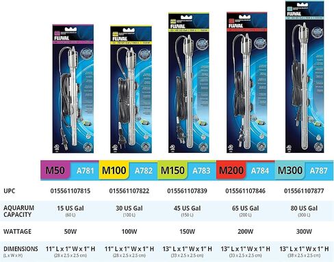 Fluval M 200-Watt Submersible Aquarium Heater for Fresh & Saltwater Tanks in Kuwait