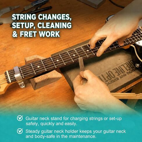 Cork Guitar Neck Rest, Guitar Neck Cradle Support Pillow, Guitar Accessories for Repair, Maintenance, Cleaning, String Instrument Luthier Tool, 100% Natural Cork. in Kuwait