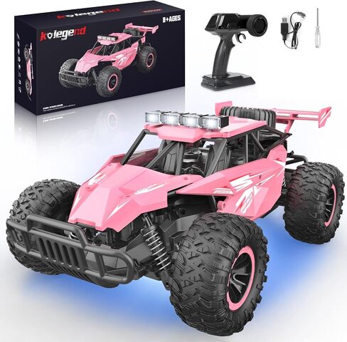 kolegend Remote Control Car 2.4GZh High Speed 25km/h RC Monster Trucks 50+min with LED Headlight and Rechargeable Battery for Boys Girls Kids in Saudi Arabia