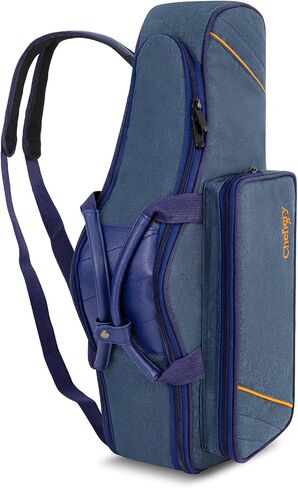 حقيبة Alto Saxophone Case Sax Gig Bag، حقيبة ظهر للحمل 2 في 1 مع جيب فلوت، مبطنة ناعمة 20 مم، ملحقات الساكسفون (أسود) in Kuwait