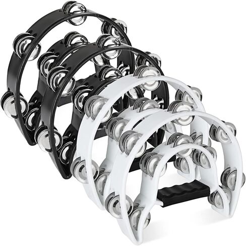 4 PCS Foot Tambourine for Adults, Black Foot Percussion Instruments with Metal Steel Jingle Bell for Guitar Drum Accessory Instrument in Kuwait