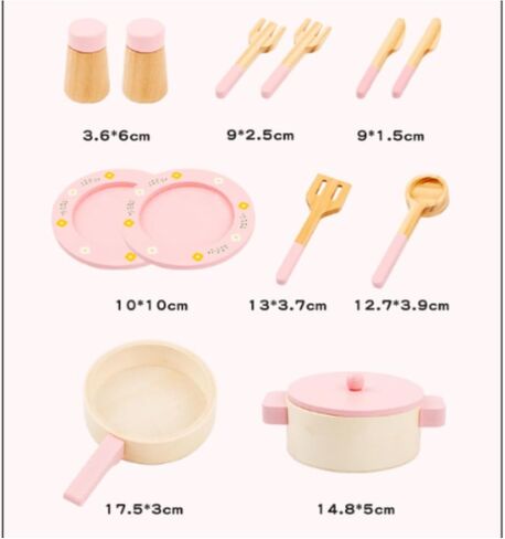 Children's Cooking Set , Pink , 24 15.3 7.4 Cm in Kuwait