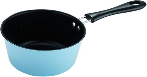 Mini Kitchen Cookware Kids Pretend Play Toy Small Pan with Ergonomic Handle and Round Flat Bottom Metal Nonstick for Real Cooking Practice Suitable Fo, Blue Steel Pot in Kuwait