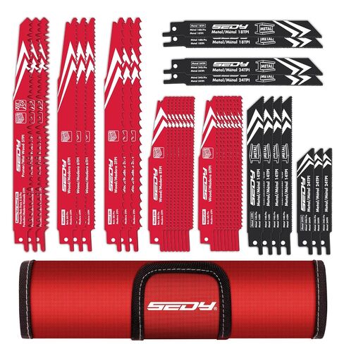 36-Piece Ultimate Reciprocating Saw Blade Set - Premium Saw Blades, Durable Wood & Metal Cutting Blades with Storage Pouch, Long-Lasting Pruning Blades in Kuwait