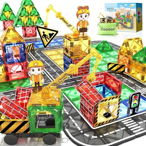 Dinosaur Toys Magnetic Tiles - Magnet Building Blocks for Toddler Kids 3+ in Kuwait