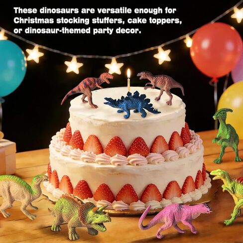 12 Pcs Realistic Small Dinosaur Figure Toys for Kids 3-5 in Kuwait