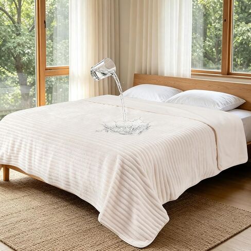 LOOBANI Waterproof Dog Blanket for Small Dogs, Pet Blanket, 25"x30", Cream in Saudi Arabia