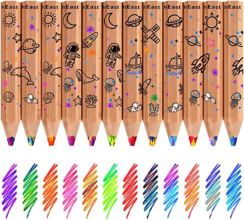 ThEast Toddlers Colored Pencils, 12 Color Pencils for Kids Ages 3-6 in Kuwait