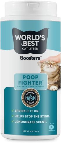World's Best Cat Litter, Boosters Poop Fighter Additive, 18 oz Canister in Kuwait