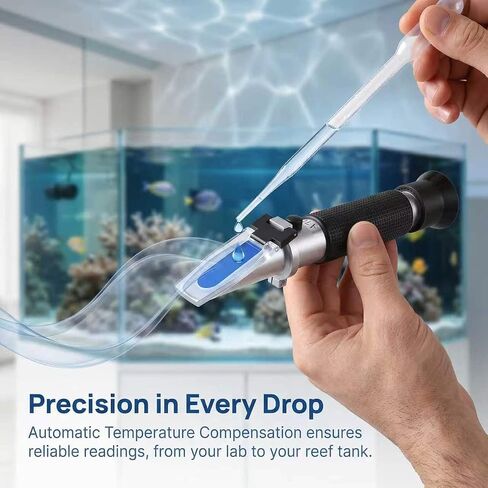 Salinity Refractometer with ATC, 0-100PPT & 1.000-1.070 SG, Aquarium Tester in Kuwait