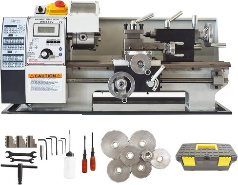 INTSUPERMAI Metal Lathe 8"X24" Mini Metal Lathe 1100W Benchtop Metal Lathe Inch Thread Wood Metal Lathe Variable Speed Lathe in Saudi Arabia